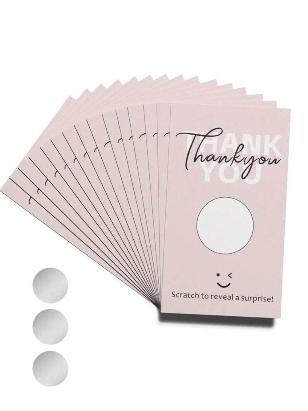 10 Pink Thank You Scratch to reveal your prize Cards